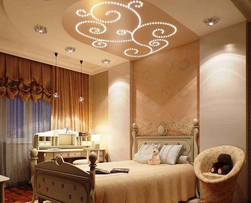 Современный Дизайн Потолка В Спальне Фото