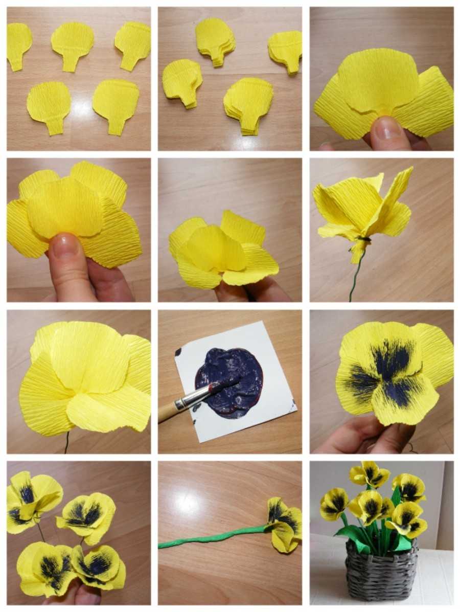 Цветы Из Гофрированной Бумаги Пошаговые Фото