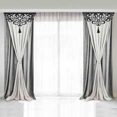 Curtain interior decoration in living room with sunlight